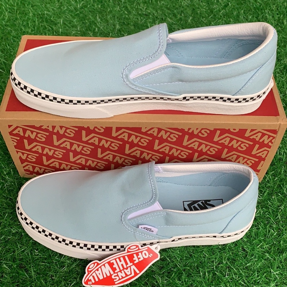 VANS CLASSIC SLIP-ON CHECK FOXING COOL BLUE WMNS - Picture 11 of 17